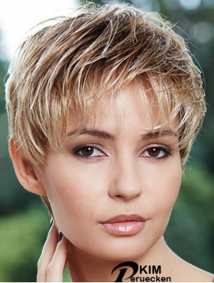 Günstigste 6 Zoll Straight Blonde Boycuts Short Perücken
