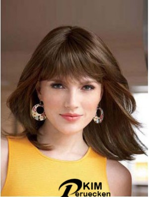 Gerade mit Pony Schulterlange Auburn Style Lace Front Perücken
