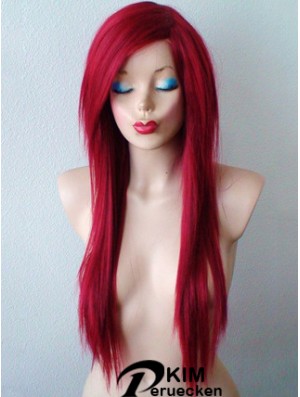 Rote synthetische Spitzenperücken UK rote Farbe gerader Stil mit Pony