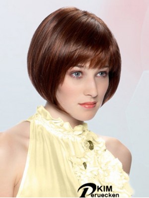 Straight Chin Länge Auburn 10 Zoll Lace Front Durable Bob Perücken