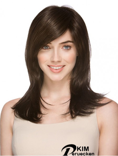 Sehr billige synthetische Perücken Layered Cut Straight Style Brown Farbe