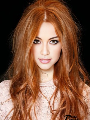 Lange synthetische Spitze Reba Mcentire Perücken Cropped Color Wavy Style
