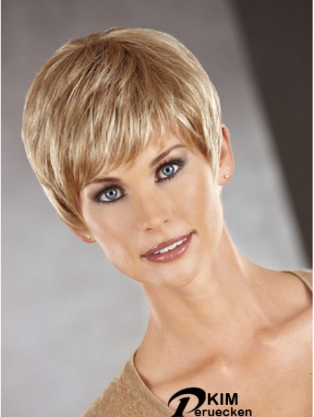 Cropped Boycuts Straight Auburn Perfekte synthetische Perücken