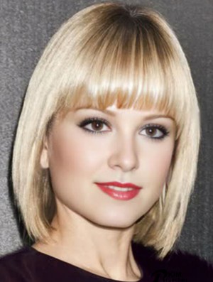 Blonde Kinn Länge Spitze Vorderseite 11 Zoll  Perücken