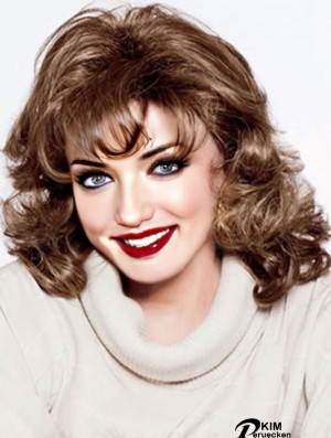 Curly Auburn Ideale schulterlange klassische Perücken