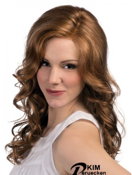 Curly Layered Long Brown Moderne Spitze Front Perücken