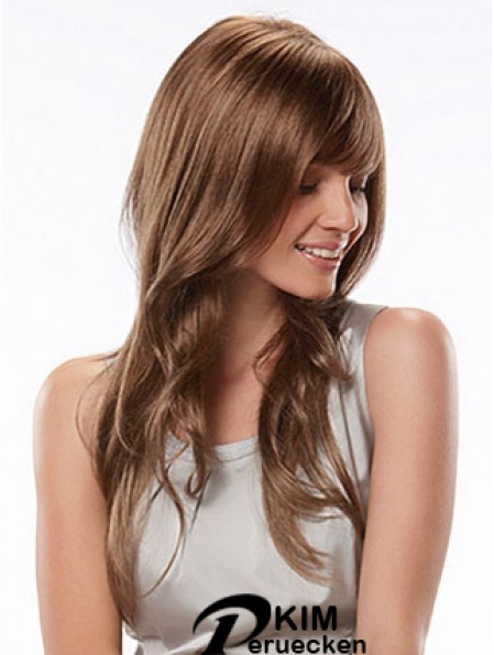 Long With Bangs Wellige Auburn Fashion Synthetic Perücken