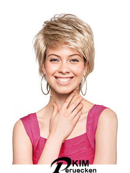Kurze Boycuts Straight Blonde Amazing Synthetic Perücken