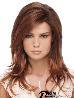 Fashion Auburn Long mit Pony Straight Glueless Lace Front Perücken