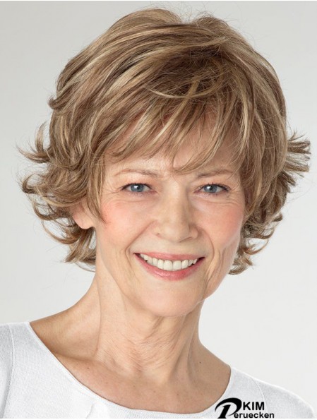 Curly Layered Shoulder Length Fabulous Blonde Synthetic Perücken
