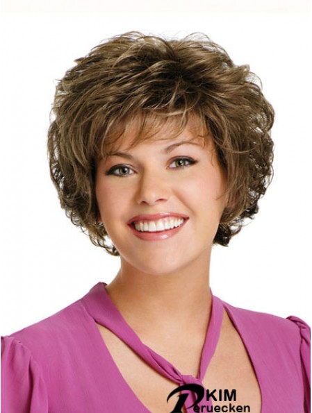 Curly Brown Discount Kurze klassische Perücken