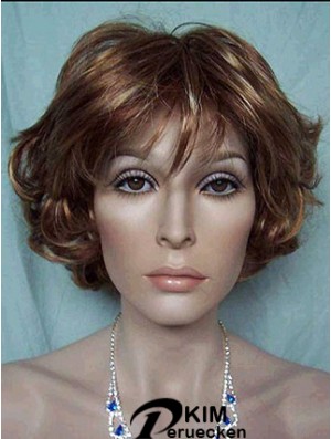 Beste Brown Short Wavy mit Pony Lace Front Perücken