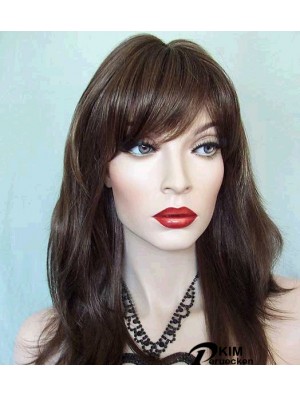 Gerade mit Pony Long Brown Trendy Lace Front Perücken