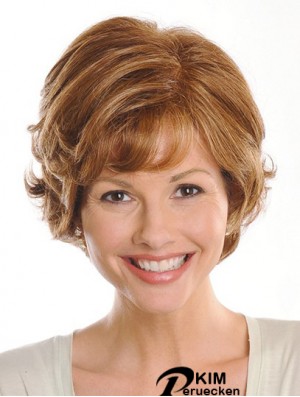Brown Chin Length Wavy Layered 9 Zoll Exquisite Medium Perücken