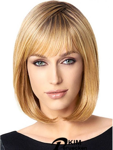 Bobs Blonde Straight Chin Länge 10  inchErschwingliche mittlere Perücken
