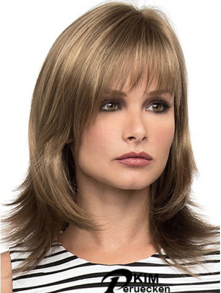 Mit Pony Brown Wavy Schulterlänge 14  inchSassy Medium Perücken