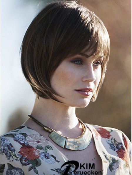 Bobs Brown Straight Chin Länge 10  inchbequeme mittlere Perücken