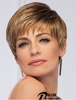 Synthetische braune Boycuts gerade 5 Zoll kurze Perücken