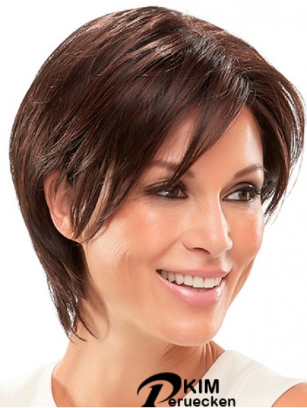 Gerade Auburn Synthetic Layered 8 Zoll kurze Perücke