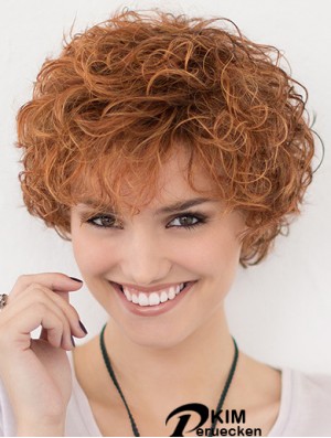 Lace Front Curly Copper Layered 10-Zoll-Kurzhaarfrisuren