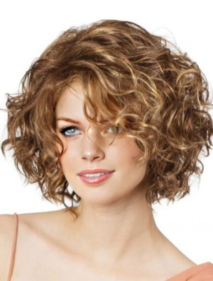 Lace Front Curly 11  inchBlonde Bob Cut Perücken
