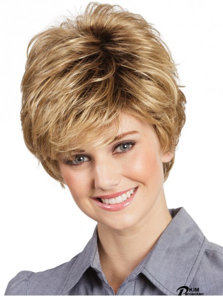 Boycuts Wellige Capless Blonde 8 Zoll Kurze Perücken Für Frauen