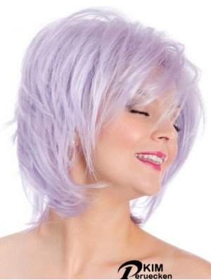 Capless Straight Lilac 8 Zoll Bobs Fashion Perücke