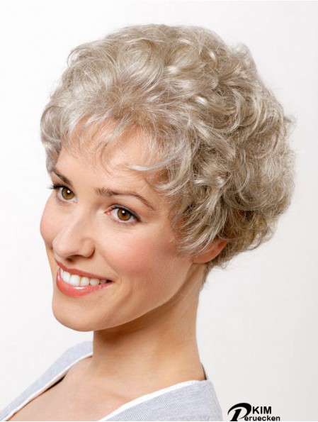 Synthetische Curly Grey 8  inchShort Capless Classic Cut Perücke