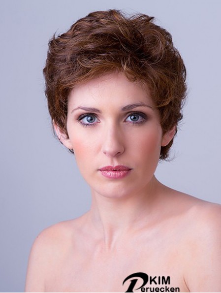 Synthetische Monofilament 4  inchBoycuts gewellte Auburn Frisuren für kurzes Haar