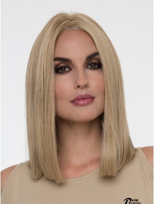 Gerade Blondine Ohne Pony 14 Zoll Monofilament Perücke Sale