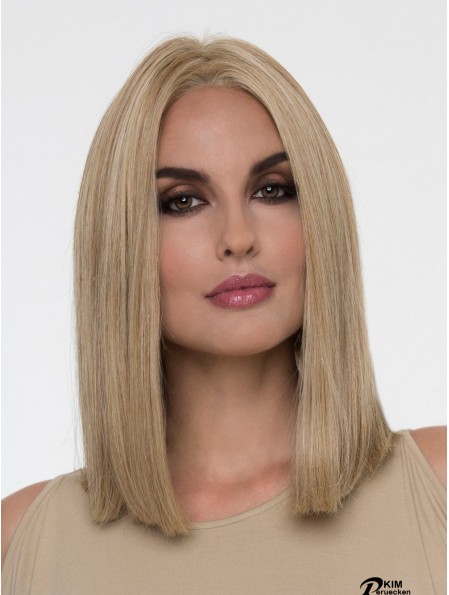 Gerade Blondine Ohne Pony 14 Zoll Monofilament Perücke Sale