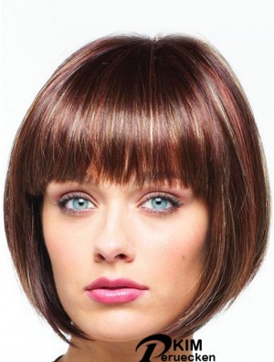 Perücke Bob Kinn Länge Mit Spitze Front Synthetic
