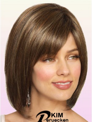 Perücken Bob Style Kinn Länge Spitze Front Bobs Cut Brown Farbe