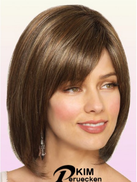 Perücken Bob Style Kinn Länge Spitze Front Bobs Cut Brown Farbe