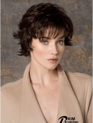 Mit Pony Short Auburn Wavy Discount Petite Perücken