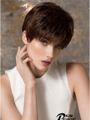 Boycuts Cropped Brown Straight Fashion Petite Perücken