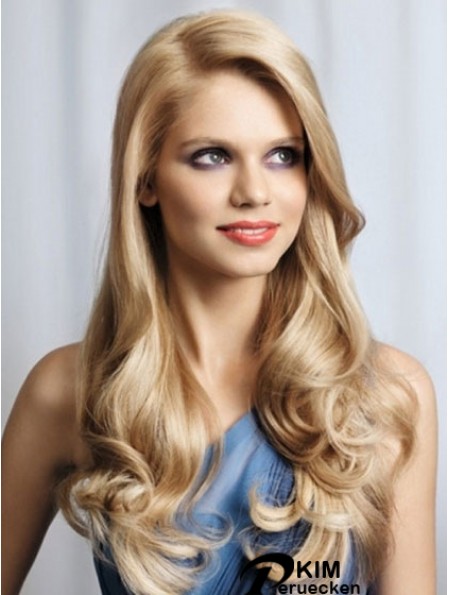 Damen Monofilament Perücken Lace Front Wavy Style Blonde Farbe