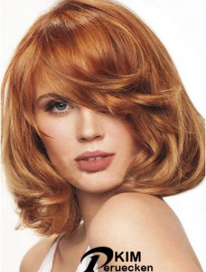 Kinnlänge gewelltes Monofilament Auburn Beste Bob Perücken