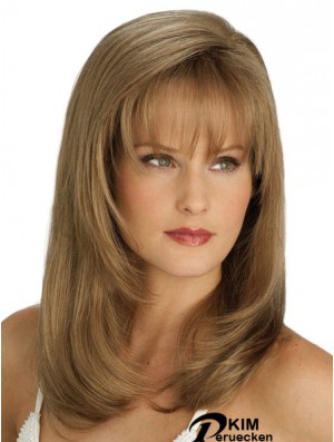 Gerade mit Pony Long Blonde Flexibility Lace Front Perücken