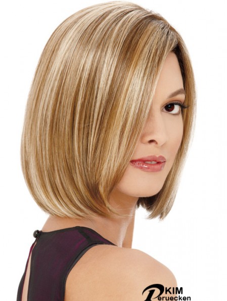 Spitze vorne Kinn Länge gerade blonde blonde erschwingliche Bob Perücken