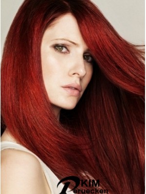 Frisuren rot gerade mit Pony Monofilament lange Perücken