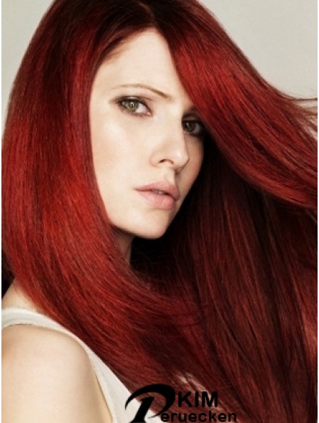Frisuren rot gerade mit Pony Monofilament lange Perücken