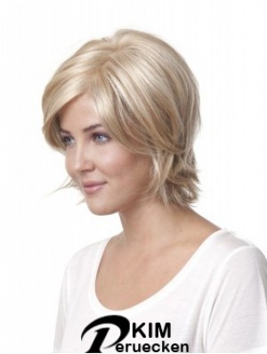 10 Zoll Blonde Kinn Länge geschichtet Straight Discount Lace Perücken