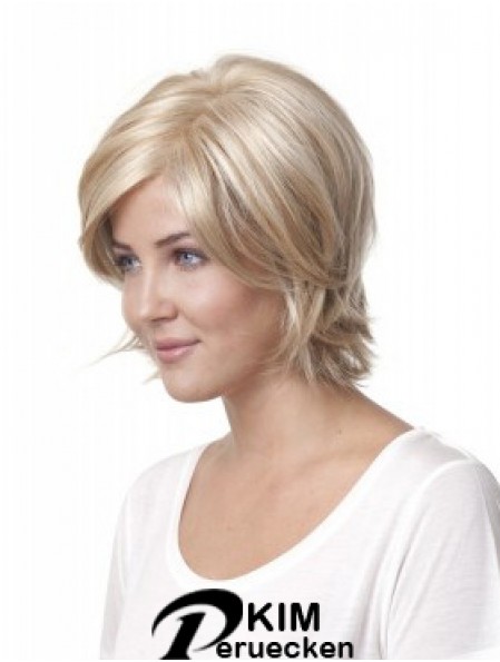 10 Zoll Blonde Kinn Länge geschichtet Straight Discount Lace Perücken