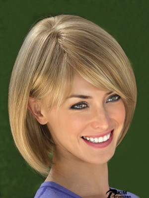 Kinnlänge Straight Bobs Blonde Erstaunliche 100% handgebundene Perücken