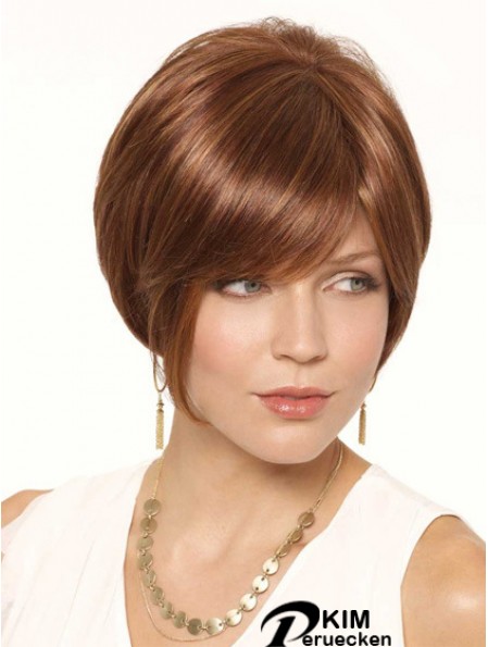 Kurze Auburn Günstigste 6 Zoll Straight Bob Perücken