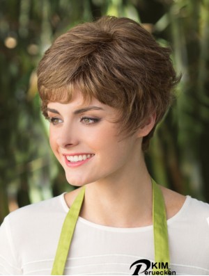 8  inchIdeal Curly Boycuts Blonde Short Perücken