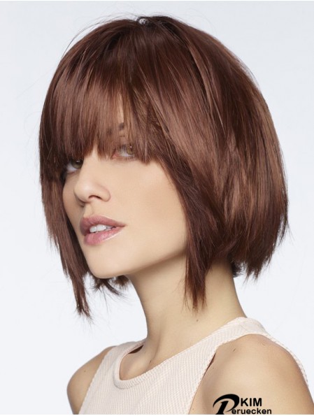 Gerade Kinnlänge Auburn 8  inchLace Front Modische Bob Perücken