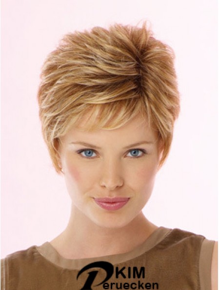 Fabulous Blonde Cropped Wavy Boycuts Lace Front Perücken