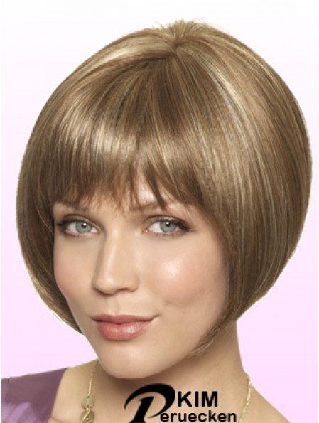 Spitze vorne kurze gerade blonde Stil Bob Perücken